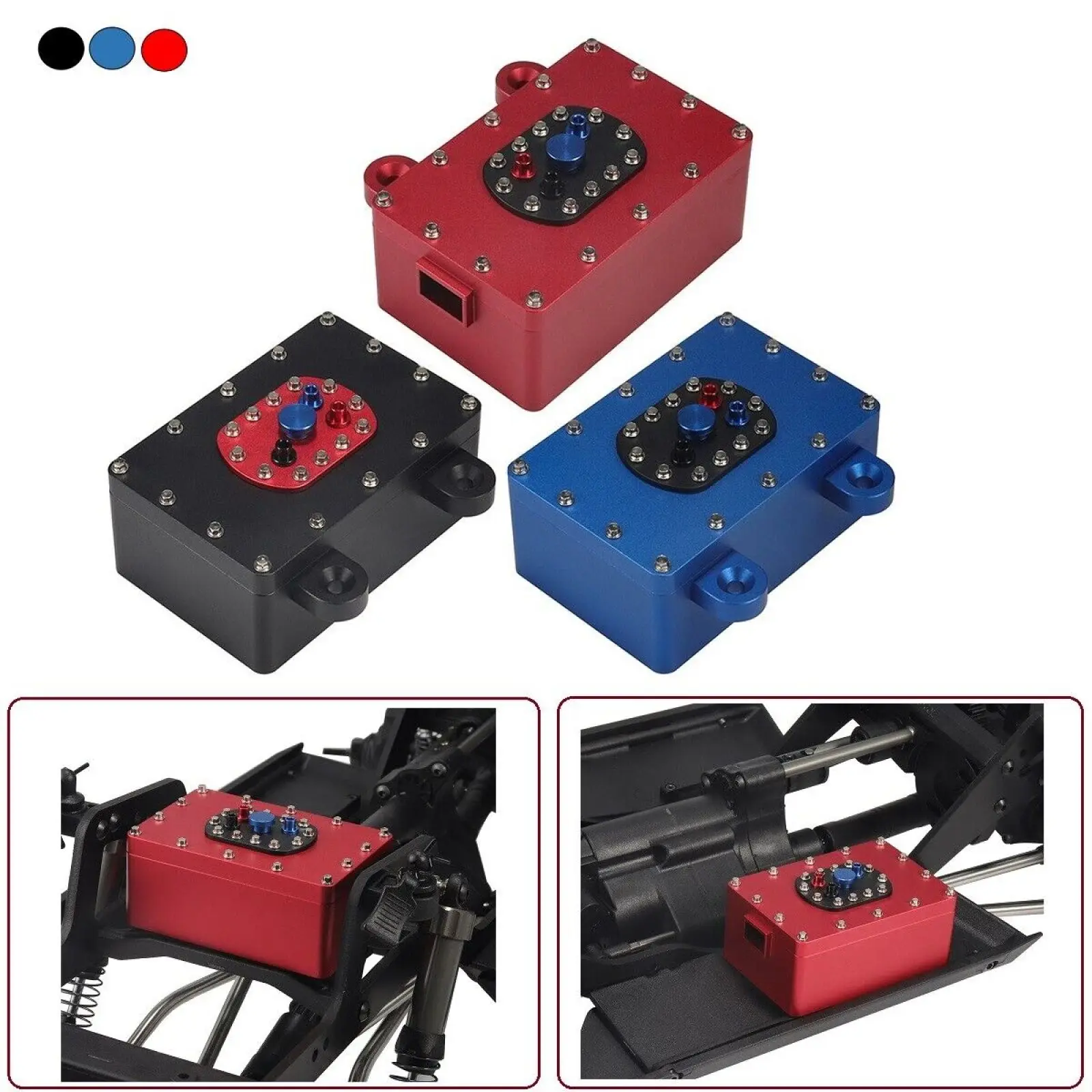 

Aluminum Alloy 1:10 Scale Fuel Cell Receiver Box For Axial SCX10 For Traxxas TRX4 RC4WD PR10 1/8 1/10 RC Crawler Car Accessories