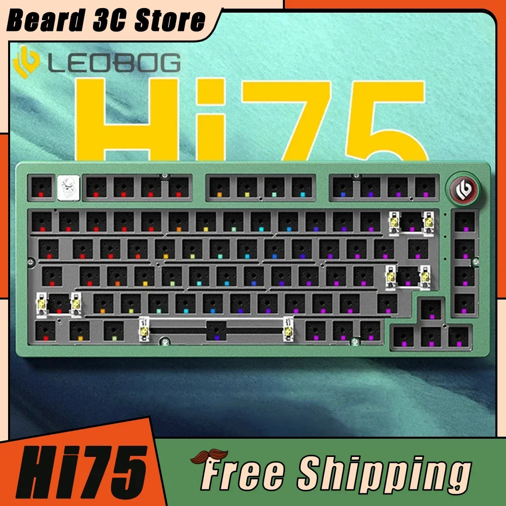 

LEOBOG Hi75 Mechanical Keyboard Aluminum Alloy Hot Swap Dynamic RGB Low Delay Gasket Wirled Gaming Keyboard Pc Gamer Office Gift