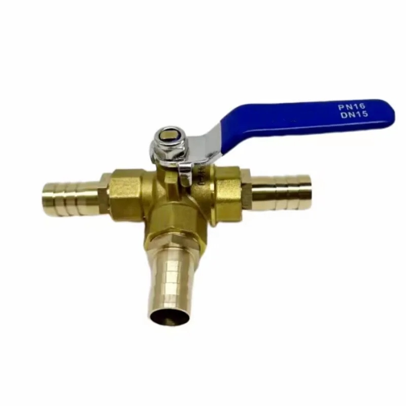 8mm Hose Barb Three Way Tee Type T-Port Brass Ball Valve for Water Oil Air brass ball valve