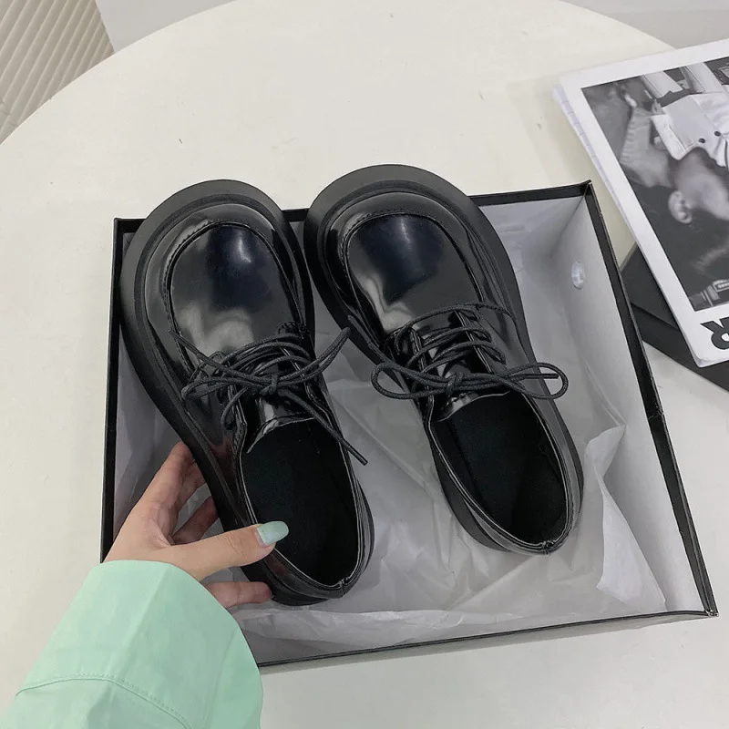 

Туфли-лодочки женские на плоской подошве, туфли дерби, лоферы, круглый носок, Винтажная обувь в стиле Харадзюку, Лолита, туфли-лодочки для девушек