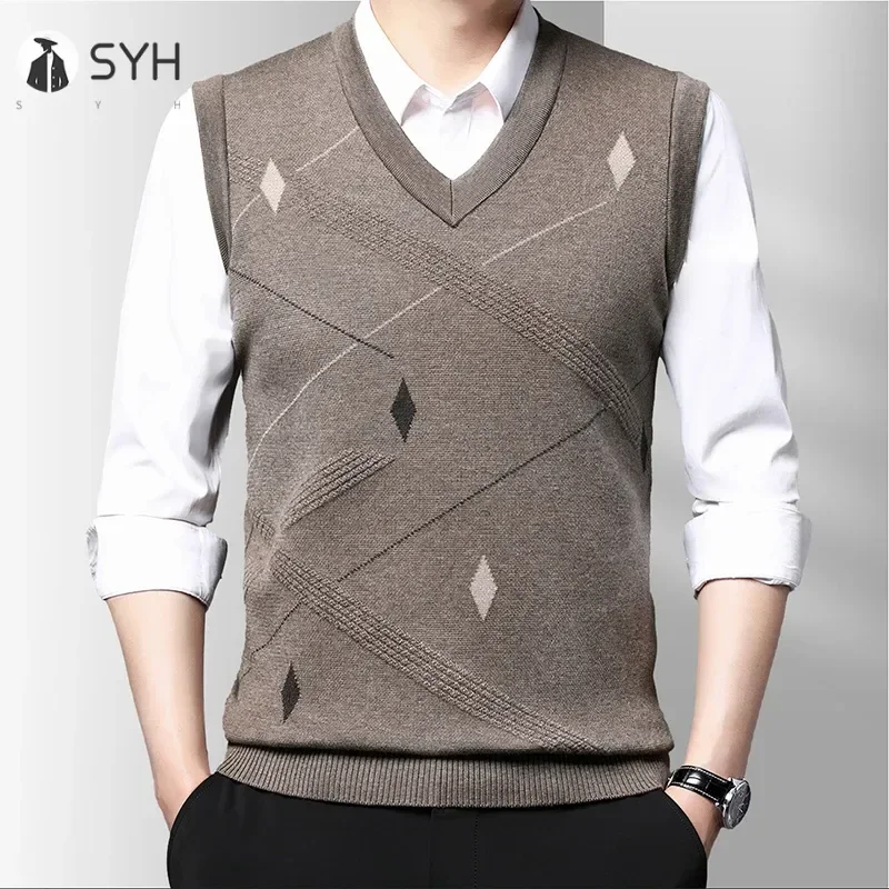 Men's Thickened Casual Sweater Tank Top Autumn and Winter Warm Men's Vest
