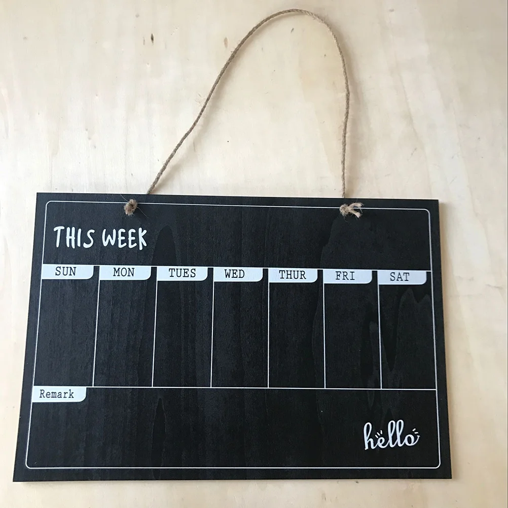 

Wall Calendar Message Blackboard Single-sided Weekly Planner ChalkBlackboard Calendar Hanging Wall-mounted Wood for Kids