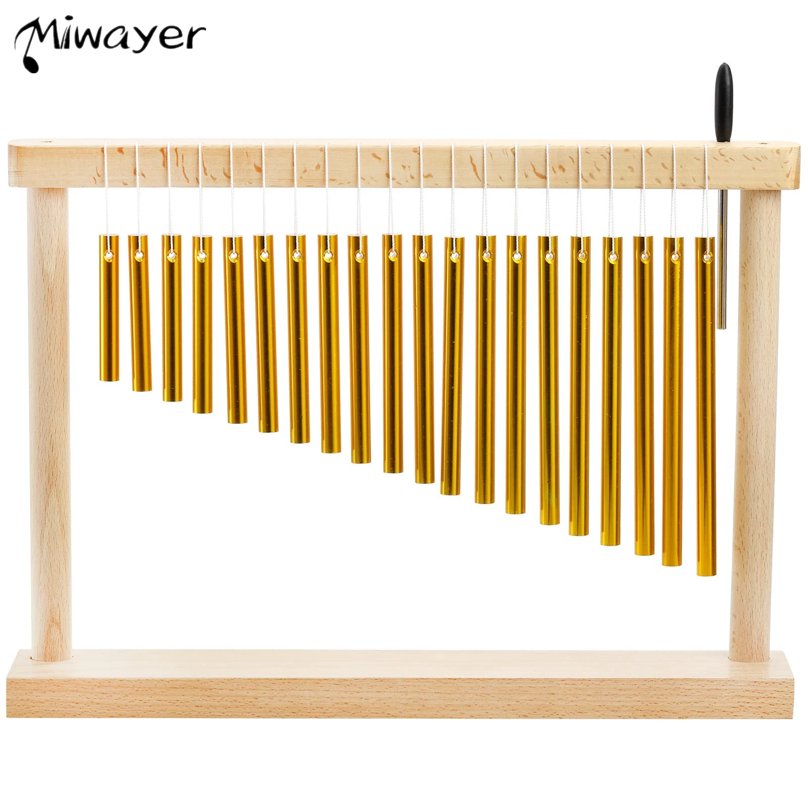 Miwayer 20 NOTE Bar Chime, Single row Table Top Wind Chime, 20 Bars Musical Percussion