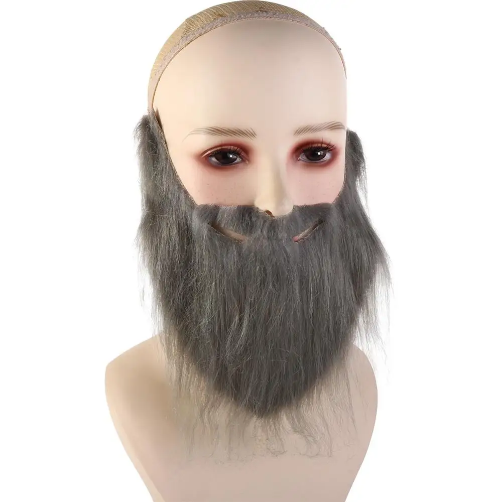 30CM Realistic Artificial Fake Beard Long Fluff Mustache Grandpa Santa Claus Cosplay Halloween Costume Party Props