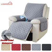 LANMOLIFE Waterproof Recliner Cover Single Recliner With Pockets Non-Slip Covers Machine Washable Furniture Covers Pet Children 1