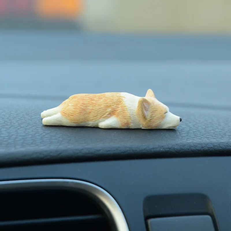 Exquisite Mini Corgi 1pcs Resin Doll Car Accessories Decorate