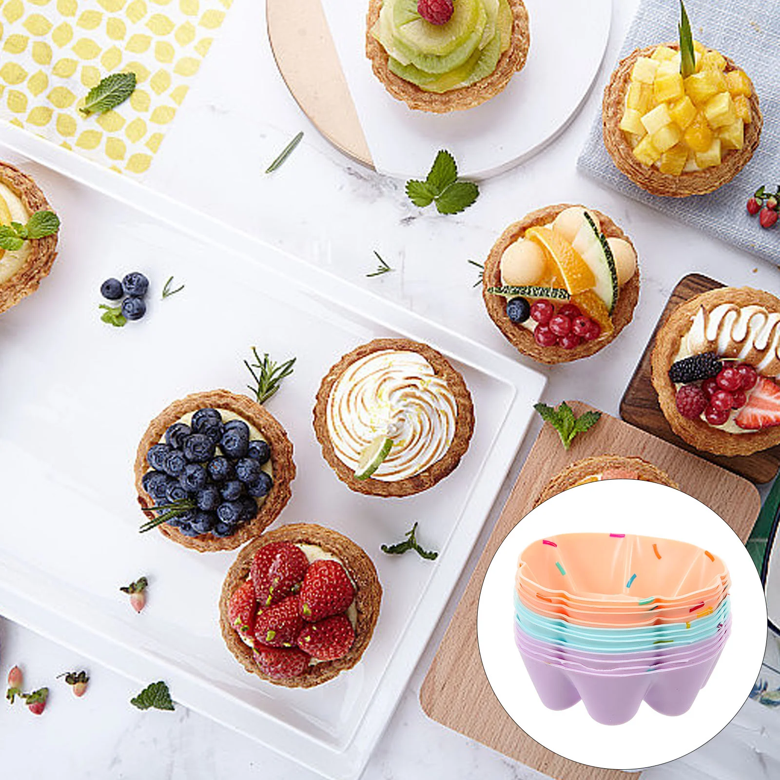 

12Pcs Baking Mold Flower Bread Mold Flower Cupcake Mold Baking Mold for Bakery