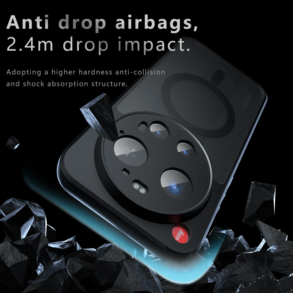 Deluxe Armor-Style Frosted Magnetic Back Cover with Wireless Charging Capability