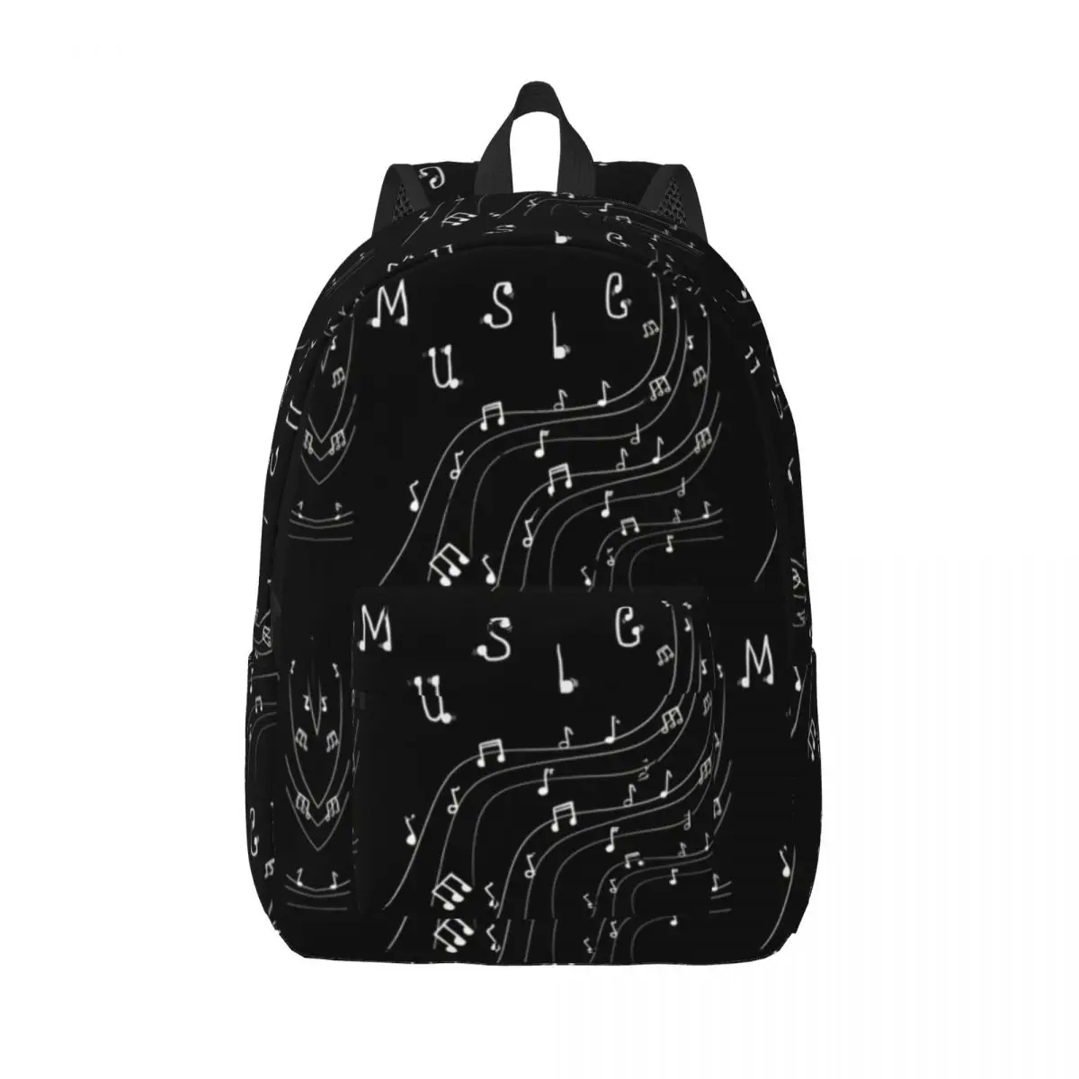 

Music Notes Backpack Musical Arts Outdoor Backpacks Male Aesthetic School Bags Custom Pattern Rucksack Xmas Gift
