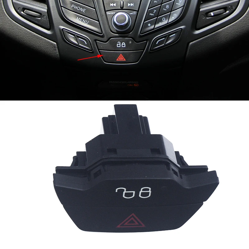 Car Hazard Warning Light Switch Door Lock Unlock Button For Ford Bmax