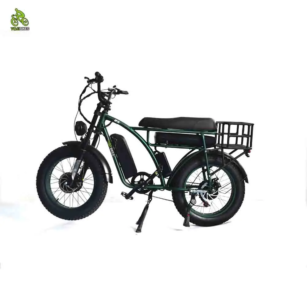 

YQEBIKES Drop Ship 2000W Dual Drive Electric Bikes Retro Electric Bicycle 48V45Ah Fat Tire E Mountain Bike MTB with Rear Bracket