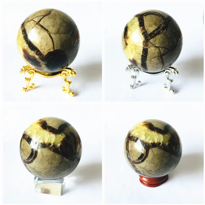 4-9Cm Citrino Naturale Calcite Cristallo Di Quarzo Sfera Sfera Guarigione Gemston Home Decor