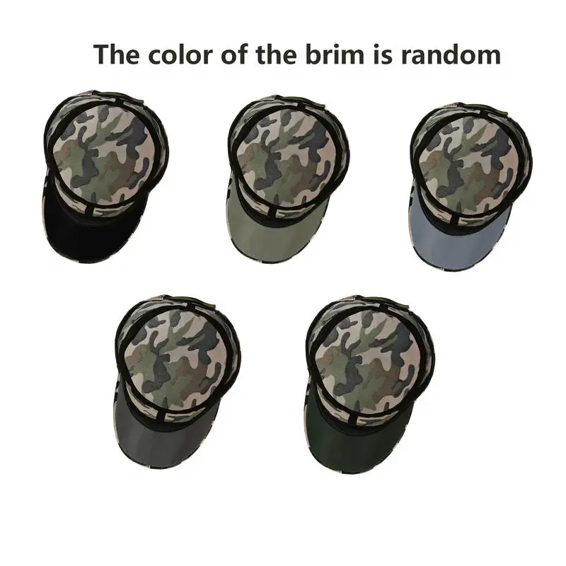 1/2 Stück Camouflage-Sonnenhut mit flachem Oberteil, UV-Schutz, Outdoor-Kappe für Angeln, Wandern, Training, Reisen, Sommer, Studenten – Detail 3