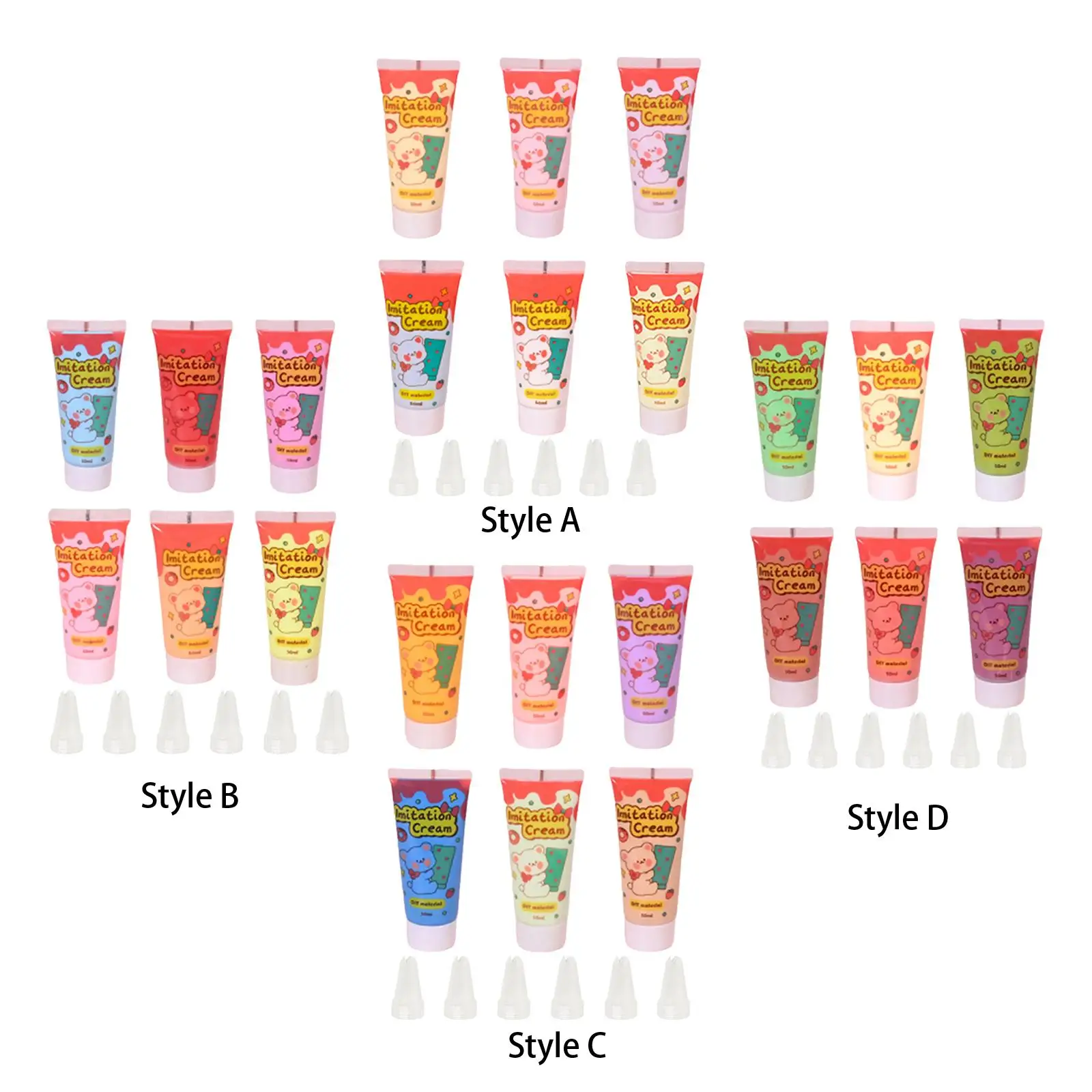 Cream Clay Glues DIY Phone Case Making 6x 50G Cream Adhesive Simulation Whipped Glue Set for Art Craft Projects Moulding liquid glue,craft supplies