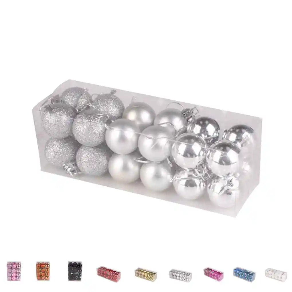

24PCS/Set Christmas Balls Ornaments for Xmas Tree Decorations Hanging Pendant Ball, Square/Rectangle Box Random