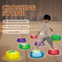 LED Lights Stepping Stone Kids Preschool Balance Skills Sport Toy for Kids Sensory Integration Toddler Tactile Balance Training