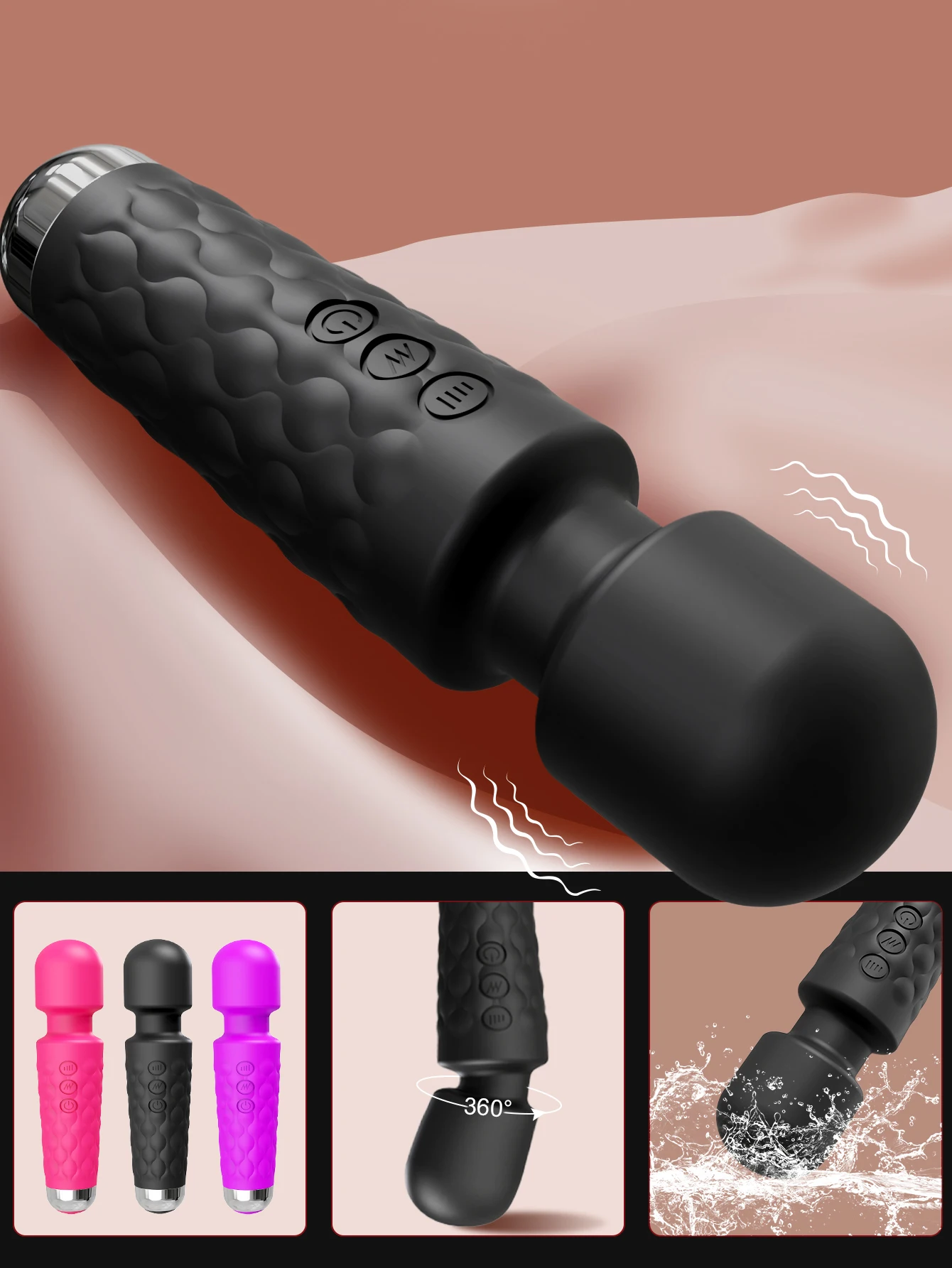 20-Gang-leistungsstarker AV-Vibrator, Zauberstab für Frauen, Sexspielzeug für Erwachsene, Nippel, G-Punkt, Klitoris-Stimulator, Dildo, weibliche Masturbation 1