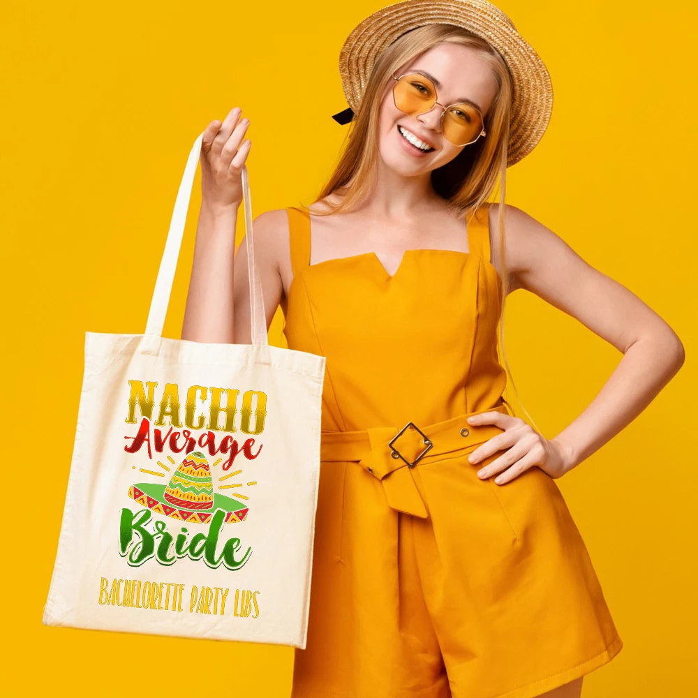 

Nacho Average Bride Women Shoulder Handbag Bride Bachelorette Tote Bag Wedding Party Food Nacho Hat Printed Female Present