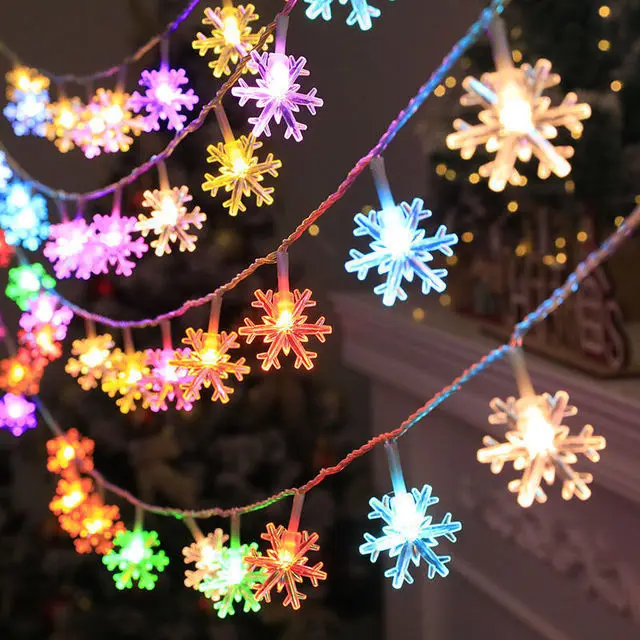 thumbnail image 1 of 10/20/80Leds Snowflake String Garland Fairy Lights USB/Battery Powered Christmas Tree Holiday New Year Bedroom Decoration Lamps, 1 of 5