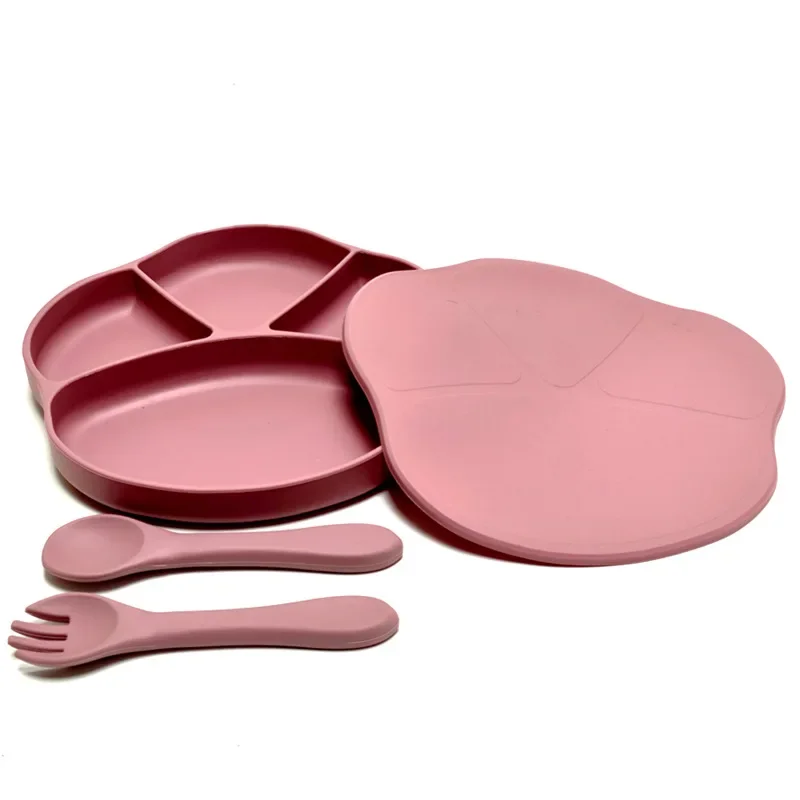 Silicone Children's Meal Plate Supplemental Meal Plate Children's Suction Cup Silicone Meal Plate Drop-proof Suction Cup Bowl 6