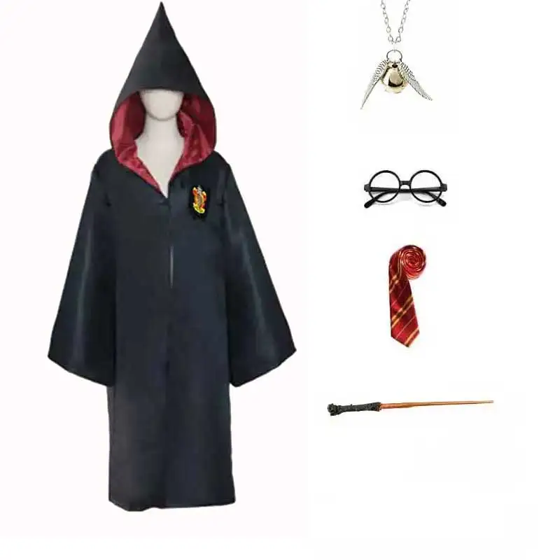 thumbnail image 1 of Disfraz de Halloween para niños y adultos, estilo Potter de la Escuela de Magia de Ravenclaw, bata de Cosplay para niños y niñas, trinchera para fiesta, 1 of 5