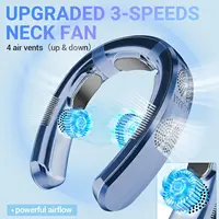 New Neck Air Conditioner Portable Neck Fan Semiconductor Cooling Ultra-Quiet Triple-Core Wearable Fans Cooling&Heating 6000mAh 2