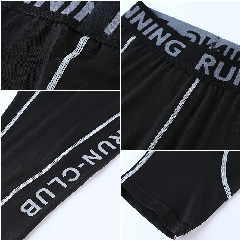 Men's Sports 3/4 Pants Gym Running Leggings Male Jogging Elastic Compressions Casual Sweatpants Football Basketball Trousers 231