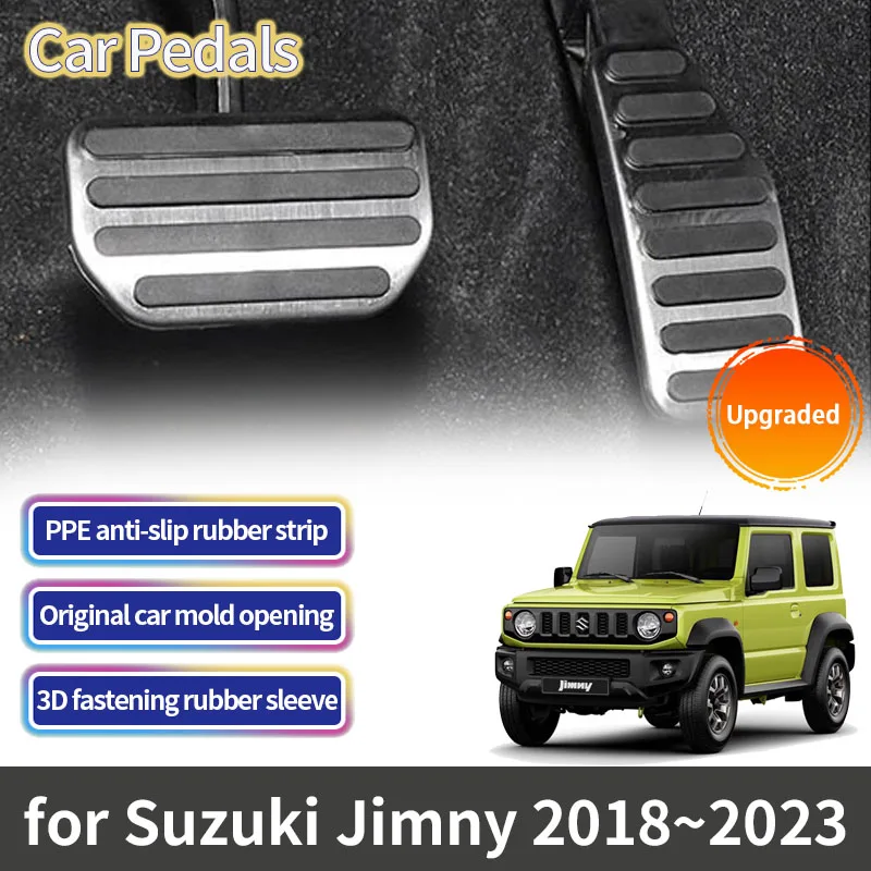 스테인레스 스틸 자동차 페달 가스 브레이크 페달 패드, 스즈키 짐니 시에라 JB74W JB64W 2018 2019 2020 2021 2022 2023 자동차 액세서리