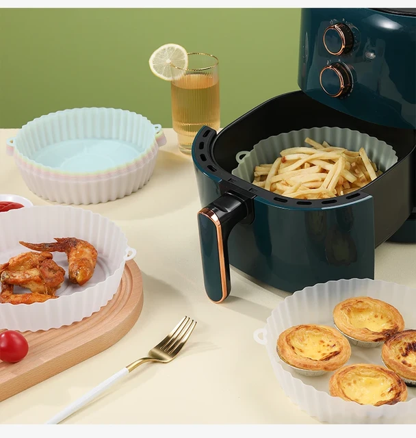 Silicone Air Fryer Pot Reusable Baking Accessories Pizza Fried Chicken  Basket Grill Dish Kitchen Pot Cake Bakeware - AliExpress