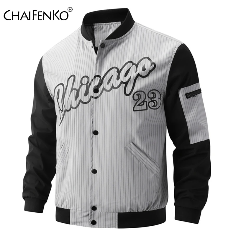 

Мужская повседневная куртка с надписью, темно-серая бейсбольная униформа, весна-осень 2024