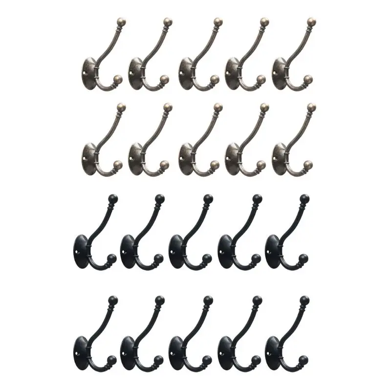 

10 Pieces Retro Coat Hat Hooks European Hanger Towel Holder Home Wall