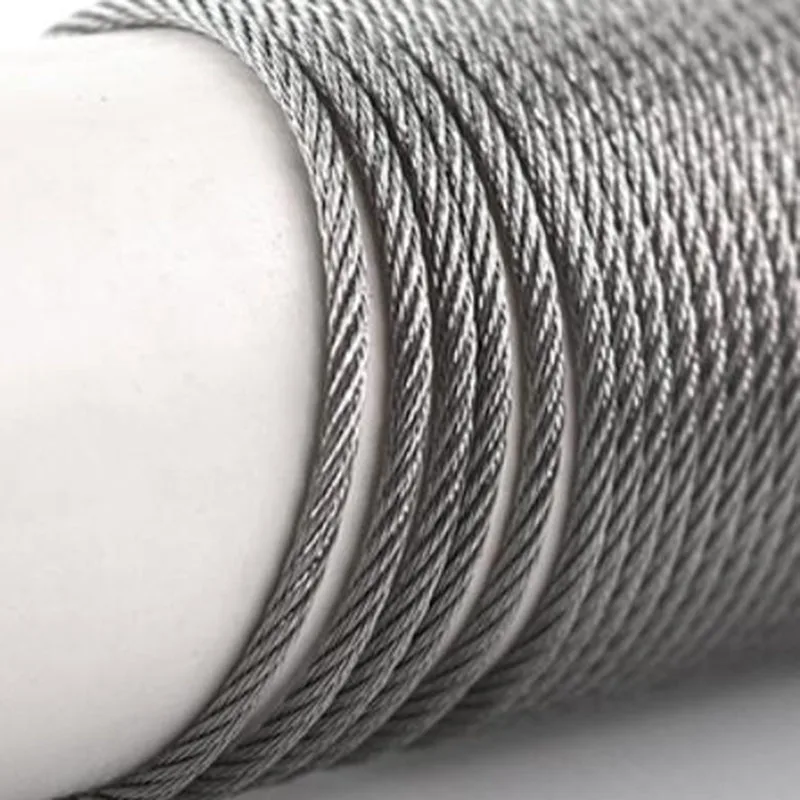 High-Strength Type 316 Steel Rope 7x19-Dia 1.2-6mm Stranded Wire Twist Rope for Heavy-Duty Applications like Hanger, Fishing,