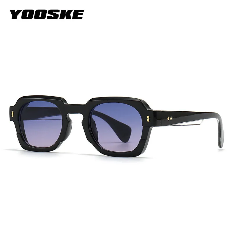 

INS Popular Fashion Square Sunglasses Women Retro Punk Gradient Eyewear Men Vintage Brand Designer Rivets Sun Glasses UV400