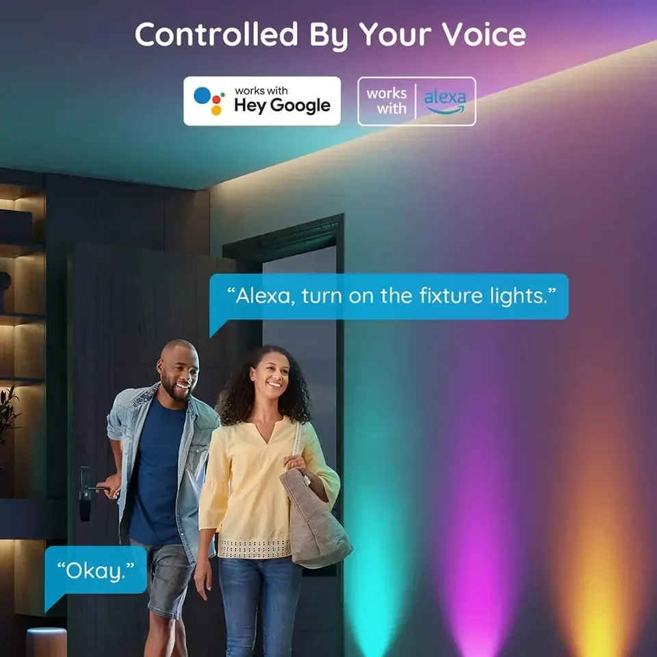 TUYA WIFI Smart Wall Music Sync Home Decor WiFi Wall Lights Multi-Color Wall Lights Smart Color Changing Table Lamp