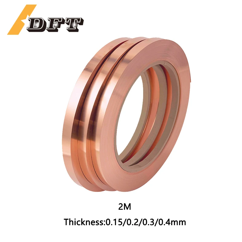 2 Meters Thickness 0.15/0.2/0.3/0.4mm Width 7/10mm Pure Copper Strip for Contractors & Battery Welding Welder DIY Projects