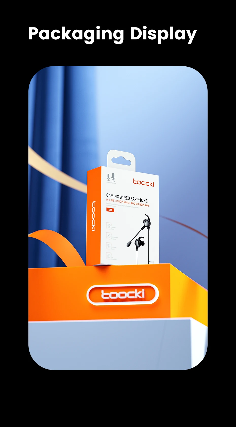 Auricolari cablati da gioco Toocki TE27 con microfono a barra staccabile HD, suono surround, cuffie con driver dinamico di grandi dimensioni per_voghion.com