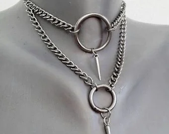 Titanium steel hip hop rivet Necklace men's fashion accessories ins love sweater chain bone chain men's and women's universal