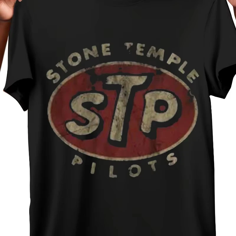Herren-T-Shirt mit Vintage-Stein-Tempelpiloten-Aufdruck – Vintage-Rockband-Muster, Baumwoll-Top, hochwertiges bedrucktes T-Shirt aus Baumwolle – Detail 6