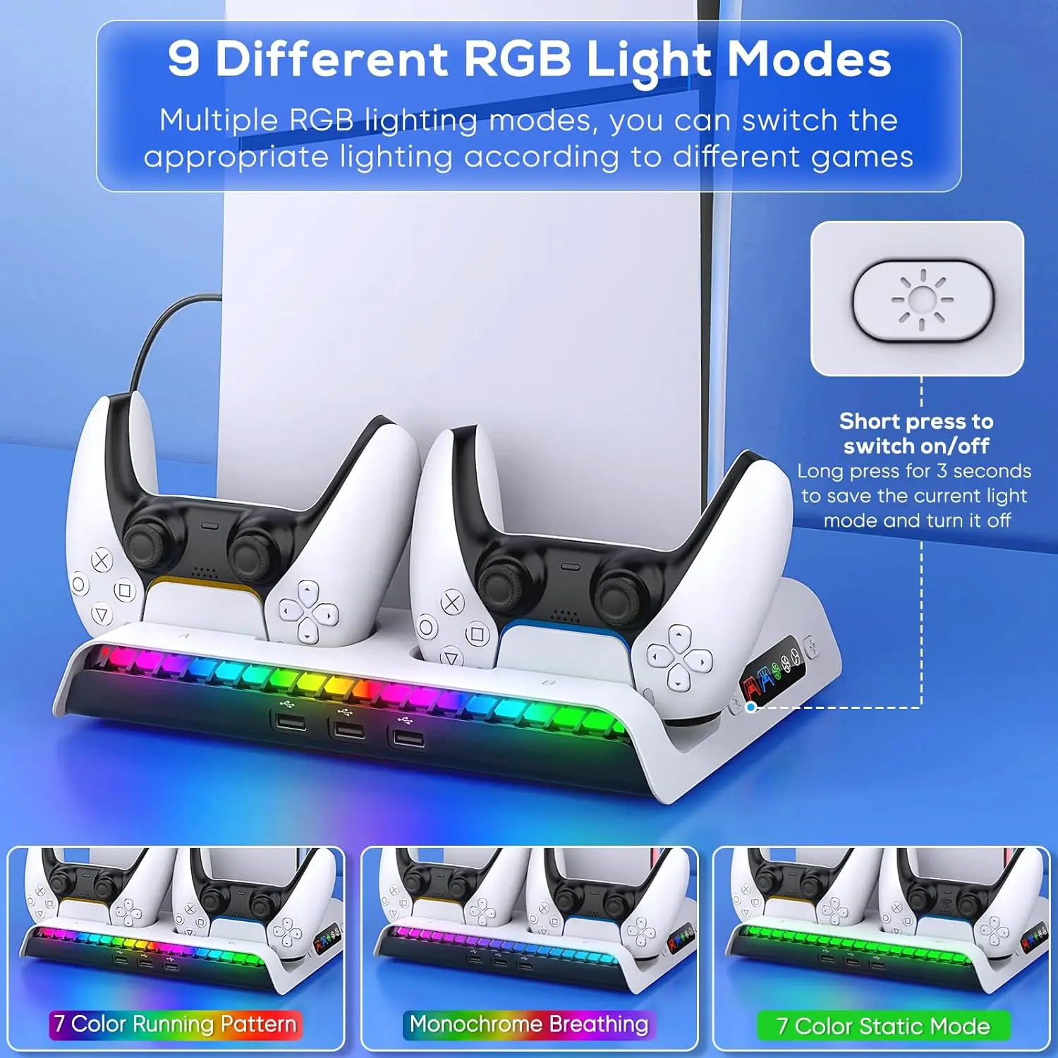 PS5 슬림 냉각 선풍기 스탠드, 디스크 및 디지털 베이스 스탠드, 컨트롤러 충전 스테이션 포함, 플레이스테이션 5 슬림