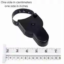 Compact Telescopic Fitness Tape Measure With Ergonomic Handle and LED Light - 1.5M (Black)