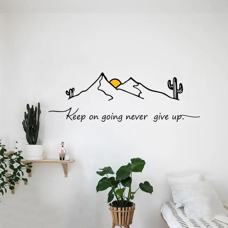 

Simple English Inspirational Sticker Office Study Living Room Bedroom Sofa Wall Decoration Moving Forward Courageously Wallpaper