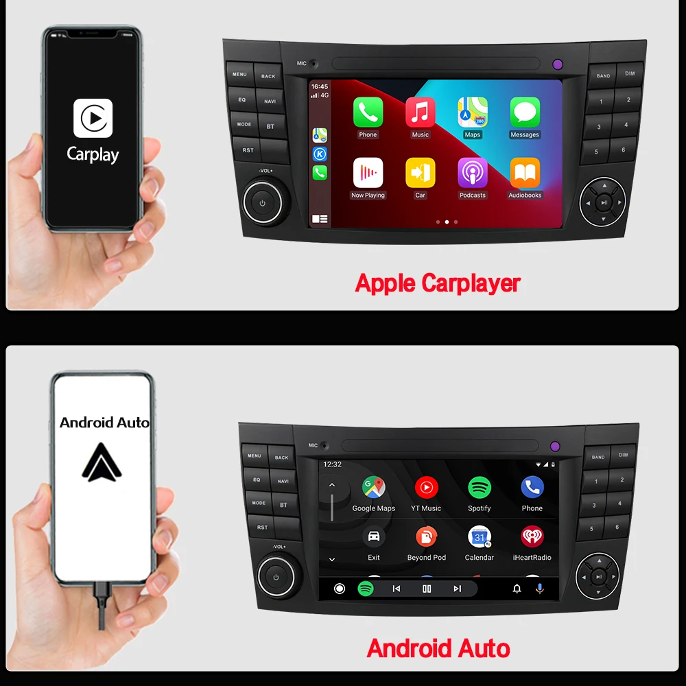 7inch Touch Screen MP3 Car Multimedia Android Radio carplay For Benz E-Class W211 2002-2008