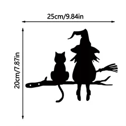 Enchanted Witch and Cat Garden Silhouette Stake Decor (TY3278-Black Color)