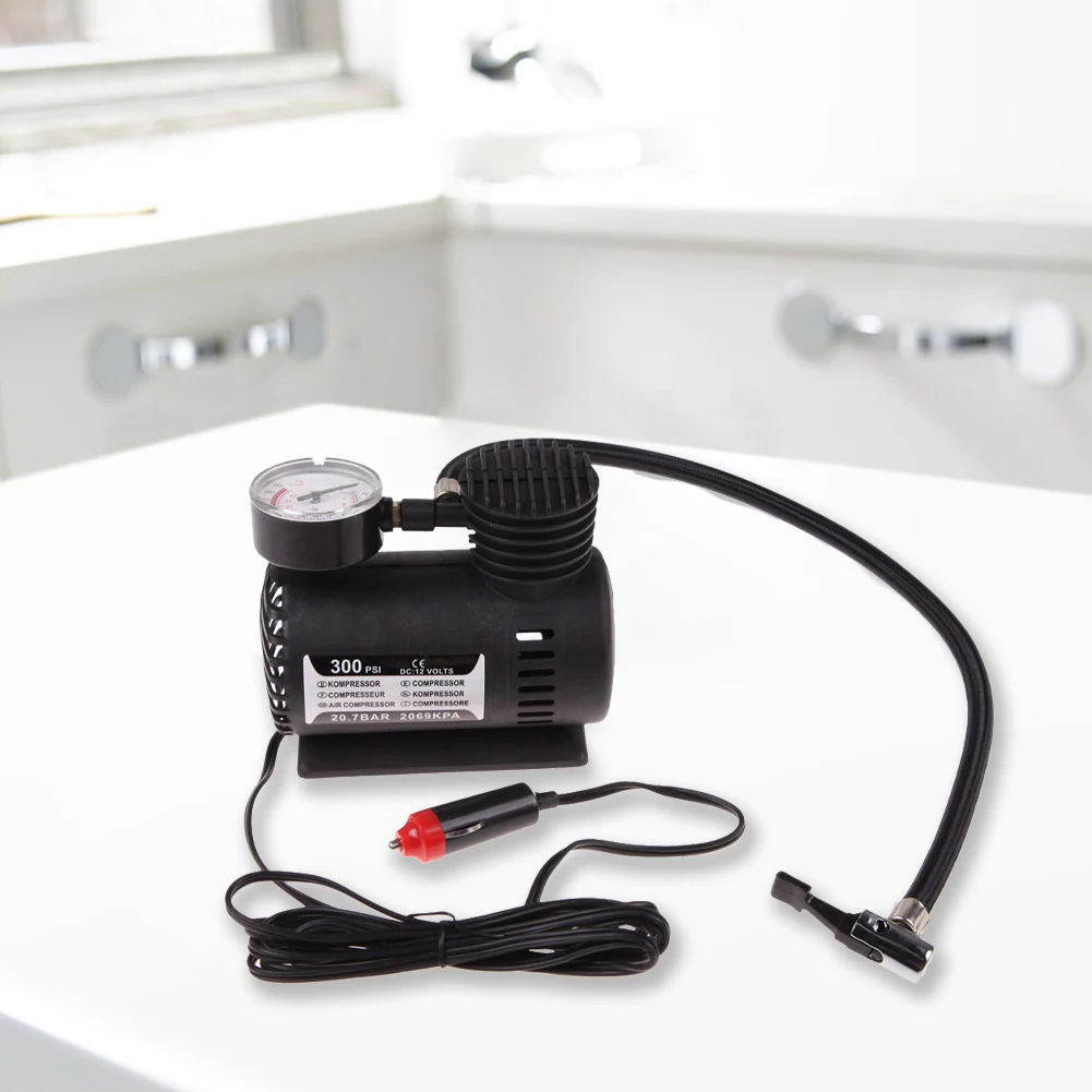 12V Smart Tire Pump with Pressure Gauge Electric Air Pump Car Electric Tire Inflator for Car Motorcycle Bicycle