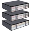 1/2/5pcs Under Bed Storage Bags, Transparent Quilt Organizer, Foldable Clothes Box, Washable Non-Woven Fabric, Space Saver 5
