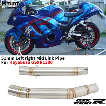 Slip On For Suzuki Hayabusa GSX1300R GSXR1300 Motorcycle Exhaust 51MM Muffler Middle Link Pipe Tube Hayabusa 1300CC 2008-2017