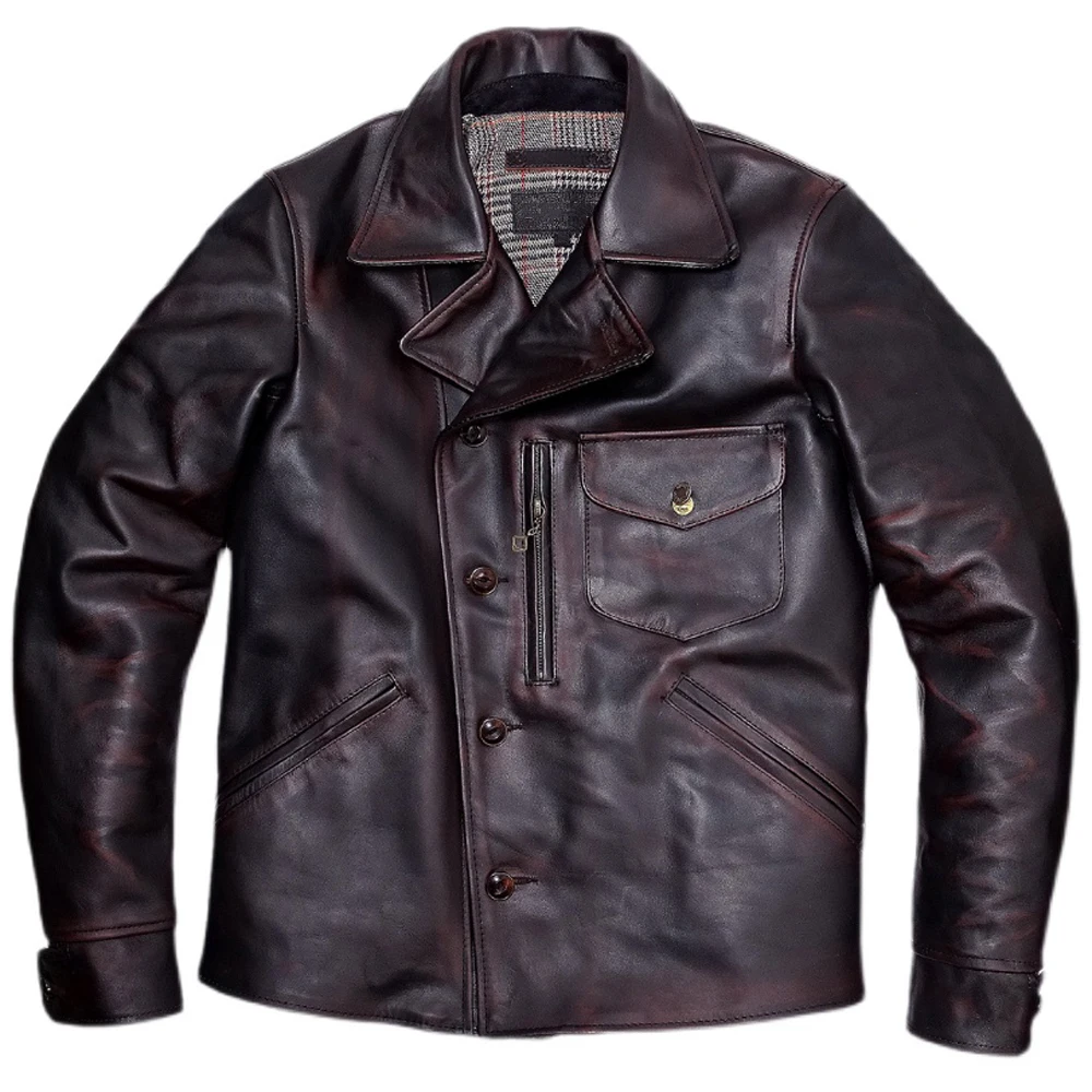 Famous Brand Genuine Horsehide Mans Blazer Jacket Coat Winter Autumn