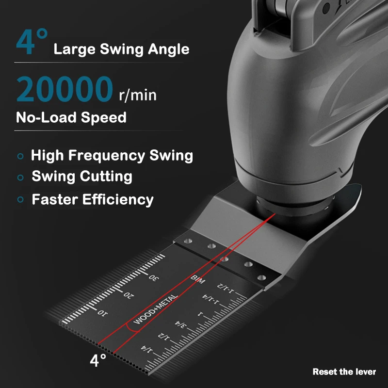 Brushless Oscillating Multi Function Tool Kit Cordless Electric Saw Trimmer Shovel Polisher For Cutting Scrape Woodworking Tool 5