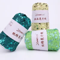 100g 3mm+6mm Sequin Pure Cotton Yarn, Hand Woven DIY Fashion Clothes and Accessories Crochet Thread, Birthday Gift Knitting Yarn 1