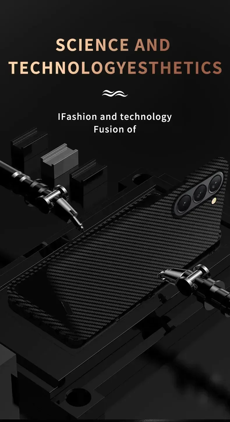 Custodia pieghevole in fibra di lusso ultra sottile e delicata sulla pelle per Samsung Galaxy Z Fold 6 5 4 3 5G, antiurto, rigida per PC_voghion.com